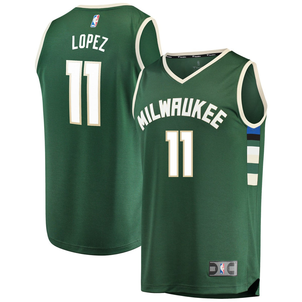 Brook Lopez Milwaukee Bucks Fast Break Replica Player Jersey Green - Icon Edition | Fanatics cheap