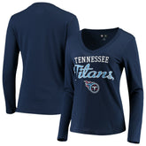 Tennessee Titans G-III 4Her by Carl Banks Women's Post Season Long Sleeve V-Neck T-Shirt - Navy for sale