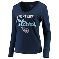 Tennessee Titans G-III 4Her by Carl Banks Women's Post Season Long Sleeve V-Neck T-Shirt - Navy for sale