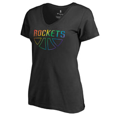 Houston Rockets Women's Team Pride Wordmark V-Neck T-Shirt - Black discount