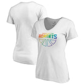 Charlotte Hornets Women's Team Pride Wordmark V-Neck T-Shirt - White sale