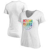 Indiana Pacers Women's Team Pride Wordmark V-Neck T-Shirt - White on sale