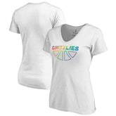 Memphis Grizzlies Women's Team Pride Wordmark V-Neck T-Shirt - White outlet