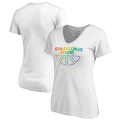 San Antonio Spurs Women's Team Pride Wordmark V-Neck T-Shirt - White outlet