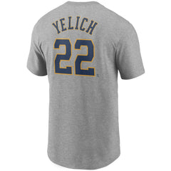 Christian Yelich Milwaukee Brewers Name & Number T-Shirt - Gray | Nike