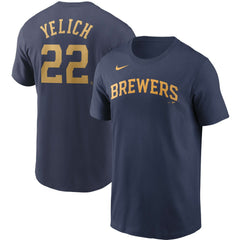 Christian Yelich Milwaukee Brewers Name & Number T-Shirt - Navy | Nike