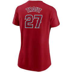 Mike Trout Los Angeles Angels Women's Name & Number T-Shirt - Red | Nike