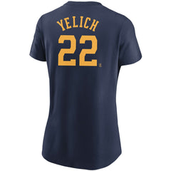Christian Yelich Milwaukee Brewers Women's Name & Number T-Shirt - Navy | Nike