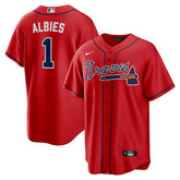 Ozzie Albies Atlanta Braves Alternate 2 Replica Jersey - Red | Nike