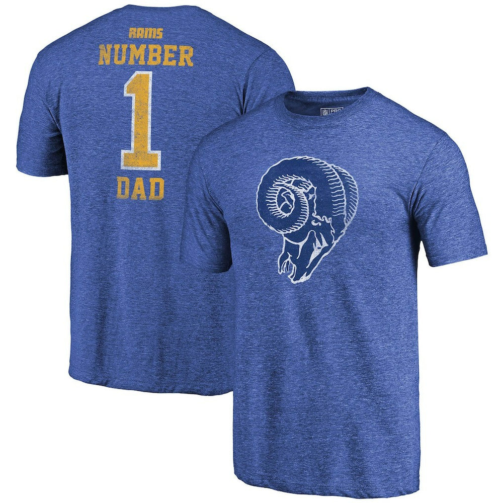 Los Angeles Rams Greatest Dad Retro Tri-Blend T-Shirt - Heathered Royal outlet