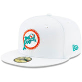 Miami Dolphins New Era Historic Omaha 59FIFTY Fitted Hat - White on sale