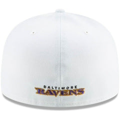 Baltimore Ravens New Era Shield Omaha 59FIFTY Fitted Hat - White sale