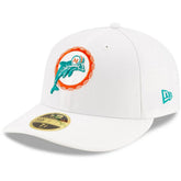 Miami Dolphins New Era Omaha Low Profile 59FIFTY Fitted Hat - White outlet