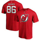 Jack Hughes New Jersey Devils Fanatics Authentic Stack Player Name & Number T-Shirt Red