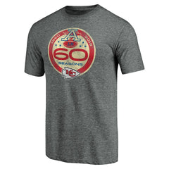 Kansas City Chiefs 60th Season Logo Weathered Tri-Blend T-Shirt - Gray discount