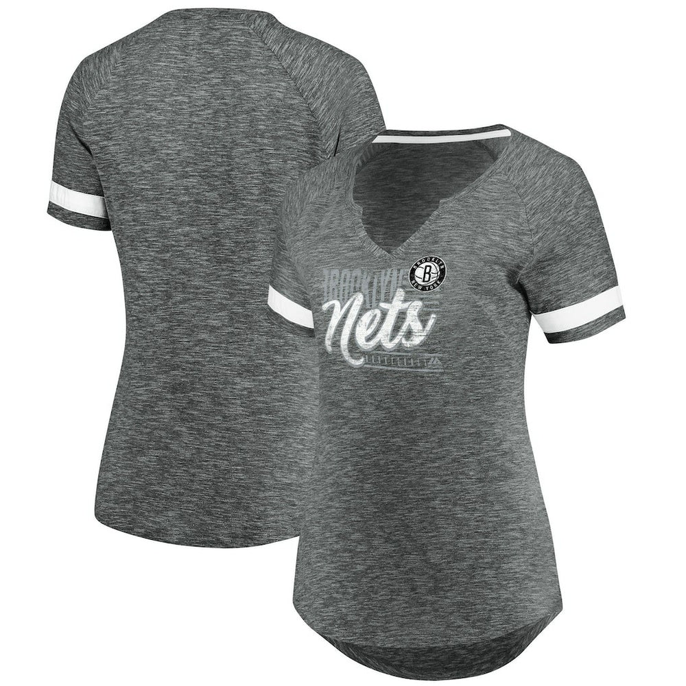 Brooklyn Nets Women's Showtime Winning With Pride Notch Neck T-Shirt - Gray/White | Fanatics online
