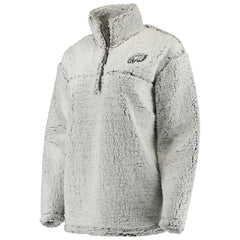 Philadelphia Eagles Women's Sherpa Quarter-Zip Pullover Jacket - Gray for sale
