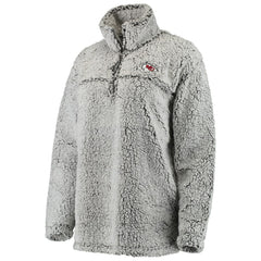 Kansas City Chiefs Women's Sherpa Quarter-Zip Pullover Jacket - Gray discount
