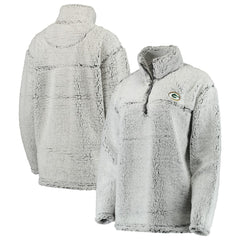 Green Bay Packers Women's Sherpa Quarter-Zip Pullover Jacket - Gray sale