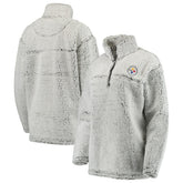 Pittsburgh Steelers Women's Sherpa Quarter-Zip Pullover Jacket - Gray discount