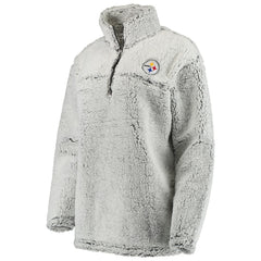 Pittsburgh Steelers Women's Sherpa Quarter-Zip Pullover Jacket - Gray discount