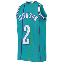 Larry Johnson Charlotte Hornets Youth 1992/93 Hardwood Classics Swingman Jersey - Teal | Mitchell & Ness for sale