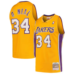 Shaquille O'Neal Los Angeles Lakers Hardwood Classics Swingman Jersey - Gold | Mitchell & Ness sale