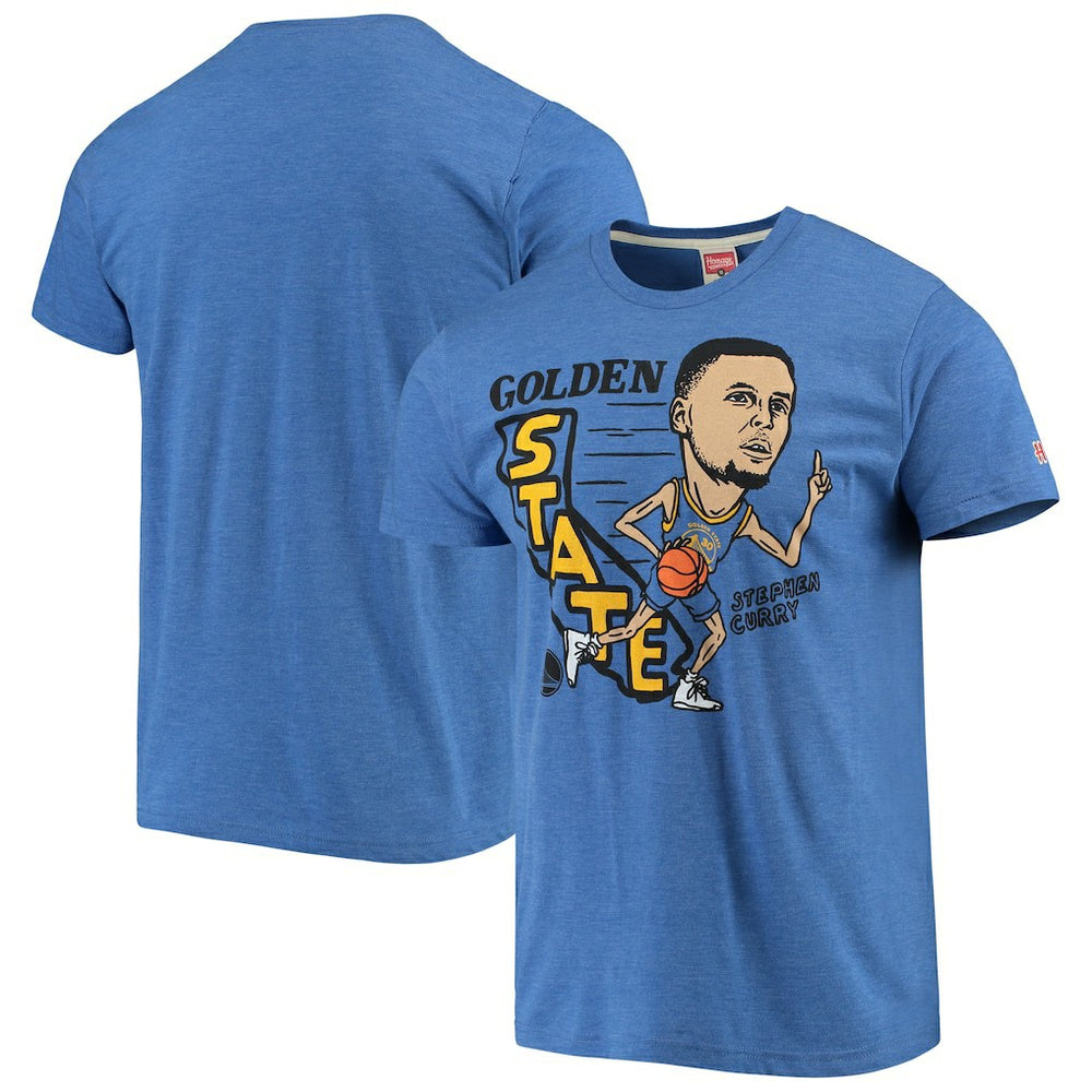 Stephen Curry Golden State Warriors Caricature Tri-Blend T-Shirt sale - Royal cheap