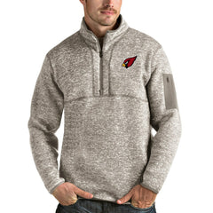 Arizona Cardinals Antigua Fortune Quarter-Zip Pullover Jacket - Oatmeal sale