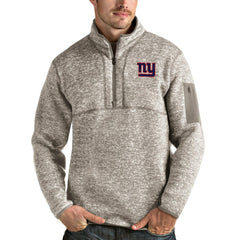 New York Giants Antigua Fortune Quarter-Zip Pullover Jacket - Oatmeal cheap