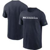 Seattle Seahawks Team Wordmark T-Shirt - College Navy | Nike on sale