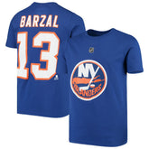Mathew Barzal New York Islanders Youth Player Name & Number T-Shirt Royal