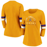 Los Angeles Lakers Women's Iconic Prolific Modern 3/4-Sleeve T-Shirt - Gold | Fanatics online