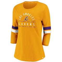 Los Angeles Lakers Women's Iconic Prolific Modern 3/4-Sleeve T-Shirt - Gold | Fanatics online