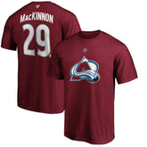 Nathan MacKinnon Colorado Avalanche Fanatics Authentic Stack Player Name & Number T-Shirt Burgundy