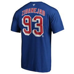 Mika Zibanejad New York Rangers Fanatics Authentic Stack Player Name & Number T-Shirt Blue