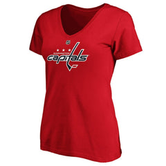 Tom Wilson Washington Capitals Fanatics Women's Authentic Stack Name & Number V-Neck T-Shirt Red