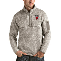 Chicago Bulls Antigua Fortune Quarter-Zip Pullover Jacket - Natural sale