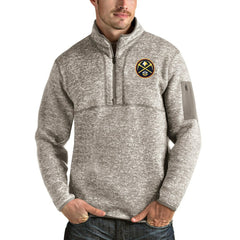 Denver Nuggets Antigua Fortune Quarter-Zip Pullover Jacket sale - Natural outlet