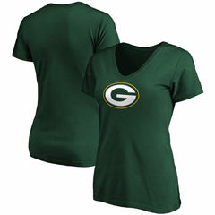Green Bay Packers Women's Primary Logo V-Neck T-Shirt - Green cheap