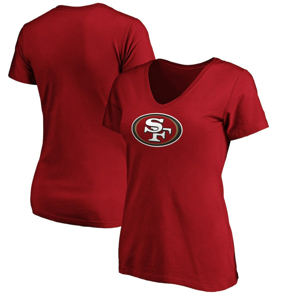 San Francisco 49ers Women's Primary Logo V-Neck T-Shirt - Scarlet cheap