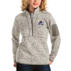Colorado Avalanche Antigua Women's Fortune Half-Zip Sweatshirt Oatmeal