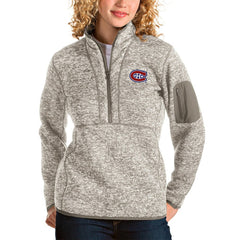 Montreal Canadiens Antigua Women's Fortune Half-Zip Sweatshirt Oatmeal