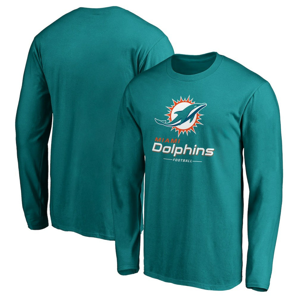 Miami Dolphins Team Lockup Long Sleeve T-Shirt - Aqua cheap