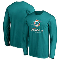 Miami Dolphins Team Lockup Long Sleeve T-Shirt - Aqua cheap