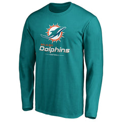 Miami Dolphins Team Lockup Long Sleeve T-Shirt - Aqua cheap