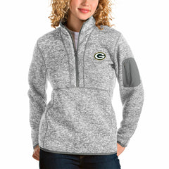 Green Bay Packers Antigua Women's Fortune Half-Zip Pullover Jacket - Gray discount