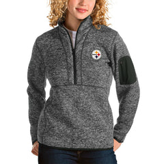 Pittsburgh Steelers Antigua Women's Fortune Half-Zip Pullover Jacket - Charcoal discount