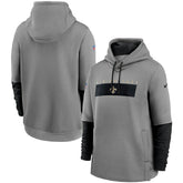 New Orleans Saints Sideline Playbook Performance Pullover Hoodie - Heathered Gray/Black | Nike on sale