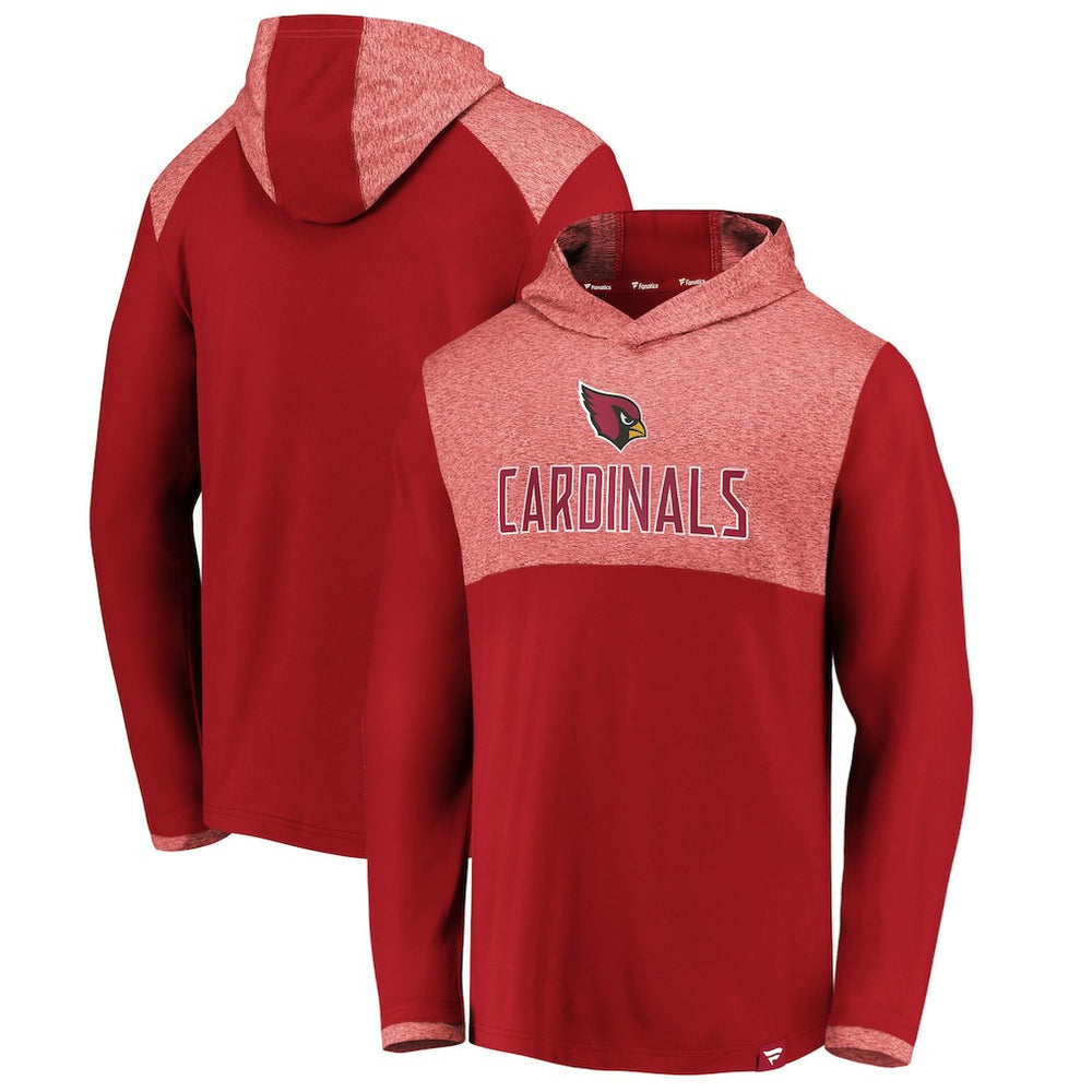 Arizona Cardinals Iconic Marbled Clutch Hoodie Long Sleeve T-Shirt - Cardinal sale